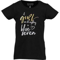 Blue Seven - T-shirt dziecięcy 92-128 cm. Zielone bluzki dziewczęce Blue Seven, z nadrukiem, z elastanu, z okrągłym kołnierzem, z krótkim rękawem, krótkie, bez kaptura. Za 49,90 zł.