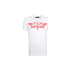 T-shirty z krótkim rękawem Dsquared S71GD0596. Białe t-shirty męskie Dsquared, s, bez wzorów, bez kołnierzyka, krótkie. Za 499,00 zł.