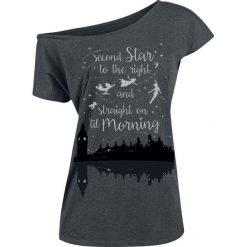 Piotruś Pan Neverland - Second Star Koszulka damska odcienie szarego. Szare t-shirty damskie marki Piotruś Pan, l, z nadrukiem, retro, z dekoltem w łódkę. Za 79,90 zł.