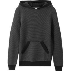 Sweter chłopięcy dzianinowy z kapturem bonprix czarno-szary. Czarne swetry chłopięce bonprix, bez wzorów, z dzianiny, z kapturem. Za 69,99 zł.