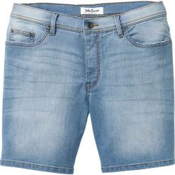 Wygodne długie szorty dżinsowe ze stretchem Regular Fit bonprix niebieski "bleached”. Niebieskie jeansy męskie bonprix, m, bez wzorów, długie. Za 42,99 zł.