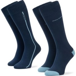 Zestaw 2 par wysokich skarpet męskich BOSS - 2P Rs Logo Stripe Cc 50406444 413. Niebieskie skarpetki męskie Boss, z elastanu. Za 69,00 zł.
