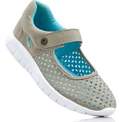 Baleriny bonprix szaro-turkusowy. Szare baleriny damskie marki bonprix, bez wzorów, sportowe, bez obcasa. Za 79,99 zł.