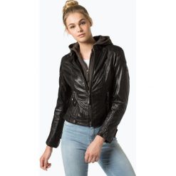 Gipsy - Damska kurtka skórzana – Cacey, czarny. Czarne kurtki damskie ramoneski marki Gipsy, xxl, z dresówki, z kapturem. Za 399,95 zł.