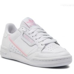 Buty adidas - Continental 80 W G27722 Ftwwht/Trupnk/Clpink. Białe buty sportowe damskie Adidas, bez wzorów, ze skóry, sportowe. W wyprzedaży za 249,00 zł.