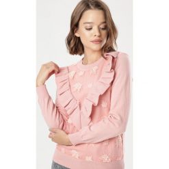 Różowy Sweter Lagurenna. Różowe swetry damskie Born2be, s, bez wzorów, bez rękawów, bez kaptura. Za 109,99 zł.