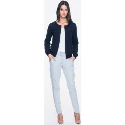 Bluzy damskie: Granatowa Bluza Bomber na Suwak