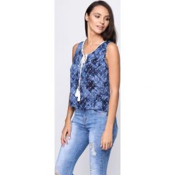 Granatowa Bluzka Velours. Niebieskie bluzki damskie Born2be, na lato, xl, z tkaniny. Za 39,99 zł.