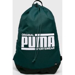Puma - Plecak. Czarne plecaki damskie Puma, z nadrukiem, z poliesteru. W wyprzedaży za 79,90 zł.