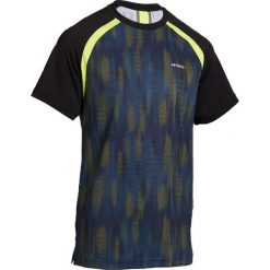T-Shirt 500 Jr czar-żół. Czarne t-shirty męskie ARTENGO, m, bez wzorów, z elastanu, młodzieżowe, bez kołnierzyka. Za 29,99 zł.