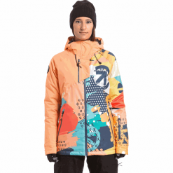MEATFLY damska kurtka narciarska Deborah Jacket Papaya/Pastel Splash L. Kurtki sportowe damskie Meatfly, l, bez wzorów, bez kaptura, narciarskie. W wyprzedaży za 669,00 zł.