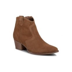 Gino Rossi A45455 Camel. Brązowe botki damskie Gino Rossi, ze skóry, bez obcasa, bez zapięcia. Za 349,99 zł.