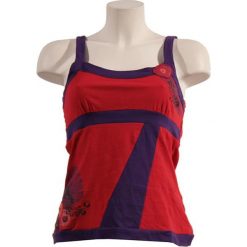 Top w kolorze fioletowo-czerwonym. Czerwone bluzki damskie Coline, s, bez wzorów, z bawełny, z dekoltem karo, bez rękawów. W wyprzedaży za 38,95 zł.