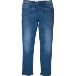Dżinsy ze stretchem Regular Fit Straight bonprix niebieski "medium bleached". Niebieskie jeansy męskie bonprix, m, bez wzorów. Za 99,99 zł.