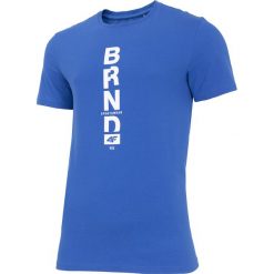 T-shirt męski TSM251 - niebieski. Niebieskie koszulki męskie 4f, m, bez wzorów, z bawełny, bez kołnierzyka. W wyprzedaży za 29,99 zł.