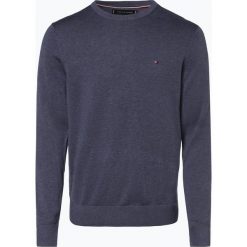 Tommy Hilfiger - Sweter męski z dodatkiem jedwabiu, niebieski. Niebieskie swetry męskie marki TOMMY HILFIGER, xl, bez wzorów, z dzianiny, bez kołnierzyka, bez kaptura. Za 449,95 zł.