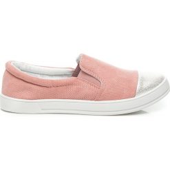 Tenisówki damskie: Różowe Slip ony fashion style ANASTASIA