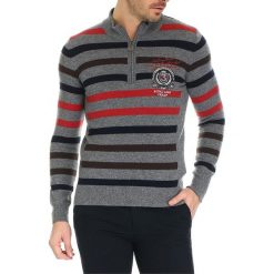 Golfy męskie: Sweter w kolorze szarym