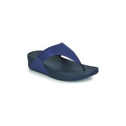 Japonki FitFlop LULU SHIMMERLUX. Niebieskie klapki damskie FitFlop, bez wzorów, bez obcasa. W wyprzedaży za 244,30 zł.