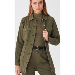 Jeansowa kurtka oversize - Khaki. Brązowe kurtki damskie House, s, bez wzorów, z jeansu, bez kaptura. Za 159,99 zł.