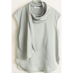 Mango - Bluzka Luisa. Zielone bluzki damskie marki Mango, s, bez wzorów, z poliesteru, eleganckie, bez kołnierzyka, bez rękawów. Za 139,90 zł.