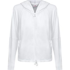 Bluza DEHA DANCE. Białe bluzy damskie Deha, bez wzorów, bez rękawów, z kapturem. W wyprzedaży za 215,00 zł.