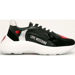 Love Moschino - Buty. Czarne buty sportowe damskie Love Moschino, bez wzorów, ze skóry, sportowe. Za 899,90 zł.