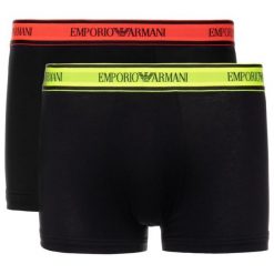Komplet 2 par bokserek Emporio Armani Underwear 111210 9P717 23820. Czarne bokserki męskie Emporio Armani Underwear, bez wzorów, z elastanu. W wyprzedaży za 109,00 zł.