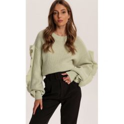 Jasnozielony Sweter Lilinyss. Zielone swetry damskie Renee, s, bez wzorów, casualowe, bez rękawów, bez kaptura. Za 149,99 zł.