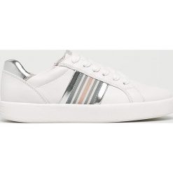 Marco Tozzi - Buty. Białe buty sportowe damskie Marco Tozzi, bez wzorów, ze skóry, sportowe. W wyprzedaży za 129,90 zł.