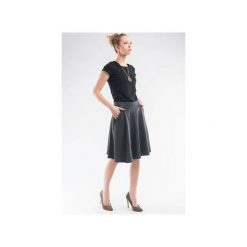 Spódnica z koła, z kieszeniami SL6078. Szare spódniczki skórzane marki Soleil, xs, w kolorowe wzory, eleganckie. Za 90,00 zł.