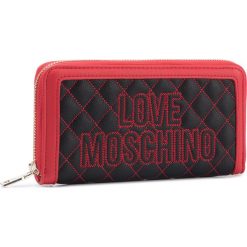 Duży Portfel Damski LOVE MOSCHINO - JC5643PP08KG100B Nero/Rosso. Czerwone portfele damskie Love Moschino, bez wzorów, ze skóry ekologicznej. W wyprzedaży za 289,00 zł.