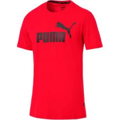 Puma Ess Logo Tee Red M. Czerwone koszulki sportowe męskie marki Puma, m, z bawełny, z krótkim rękawem. Za 85,00 zł.