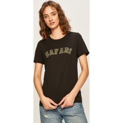 Vero Moda - T-shirt. Białe bluzki damskie Vero Moda, s, z nadrukiem, z bawełny, casualowe, z okrągłym kołnierzem. W wyprzedaży za 49,90 zł.