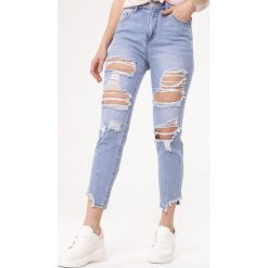 Niebieskie Jeansy Convertible. Niebieskie rurki damskie Born2be, m, z aplikacjami, z jeansu, z standardowym stanem. Za 84,99 zł.