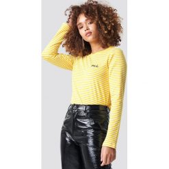 Rut&Circle Oui Stripe top - Yellow. Żółte topy damskie marki Rut&Circle, z nadrukiem, z materiału, z okrągłym kołnierzem. Za 121,95 zł.