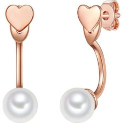 Pozłacane kolczyki-wkrętki z perłami w kolorze białym. Żółte kolczyki damskie Highstreet Jewels, Runway & Co., z perłą, srebrne. W wyprzedaży za 89,95 zł.