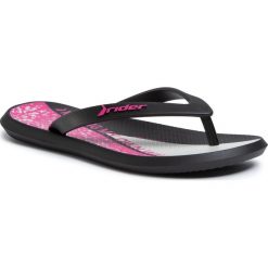 Japonki RIDER - R1 Graphics Fem 82810 Black/Black 20766. Czarne klapki damskie Rider, bez wzorów, z tworzywa sztucznego, bez obcasa. Za 79,00 zł.
