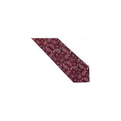 Bordowy krawat męski w paisley C22. Czerwone krawaty męskie Modini Moda Męska, na co dzień, bez wzorów, z tkaniny, casualowe. Za 49,50 zł.