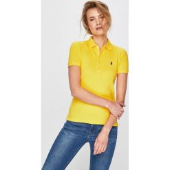 Polo Ralph Lauren - Top. Żółte bluzki damskie marki Polo Ralph Lauren, s, z elastanu, casualowe, polo, z krótkim rękawem. Za 429,90 zł.