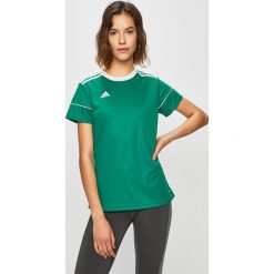 Adidas Performance - Top. Zielone topy damskie adidas Performance, s, bez wzorów, z poliesteru, z krótkim rękawem, climalite (adidas). W wyprzedaży za 69,90 zł.