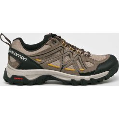 Salomon - Buty. Szare buty trekkingowe męskie marki Salomon, z materiału, na sznurówki, outdoorowe. Za 379,90 zł.