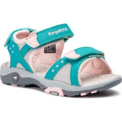 Sandały KANGAROOS - K-Belle 18333 000 4402 Turquoise/English Rose. Zielone sandały dziewczęce KangaROOS, ze skóry ekologicznej, bez zapięcia. Za 129,00 zł.