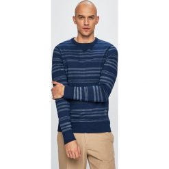 Premium by Jack&Jones - Sweter. Niebieskie swetry męskie Premium by Jack&Jones, m, bez wzorów, z bawełny, z okrągłym kołnierzem, bez kaptura. W wyprzedaży za 99,90 zł.
