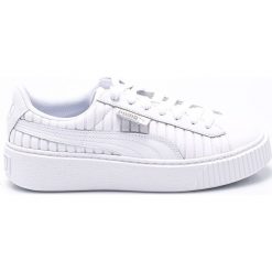 Puma - Buty Basket Platform. Białe buty sportowe damskie Puma, bez wzorów, ze skóry, sportowe. W wyprzedaży za 239,90 zł.