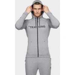Bluza treningowa męska BLMF261 - szary melanż. Szare bluzy męskie s, melanż, z dzianiny, z kapturem. W wyprzedaży za 99,99 zł.