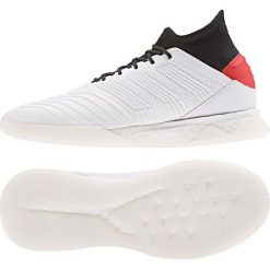 Buty piłkarskie adidas Predator 19.1 Tr M F35619. Białe buty sportowe męskie Adidas, z gumy, na sznurówki, do piłki nożnej. W wyprzedaży za 509,00 zł.