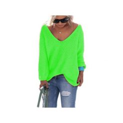 Sexy Serek Sweterek NEON. Zielone swetry damskie Knitcat, uniwersalny, bez wzorów, z długim rękawem, długie, bez kaptura. Za 99,00 zł.