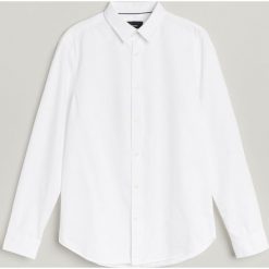 Koszula slim fit z bawełny organicznej -. Koszule męskie Reserved, s, bez wzorów, z bawełny, bez kołnierzyka, bez rękawów. Za 89,99 zł.