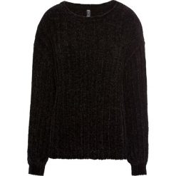 Sweter z szenilii bonprix czarny. Czarne swetry damskie bonprix, bez wzorów, bez rękawów, bez kaptura. Za 37,99 zł.